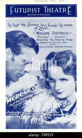 MARLENE DIETRICH und Gary Cooper in Marokko 1930 Regisseur Josef von Sternberg Paramount Pictures Stockfoto