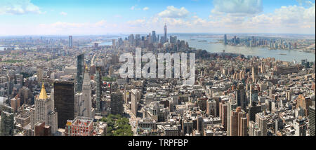 Epische detaillierte Panorama auf die Stadt vom Empire State Building, New York Stockfoto
