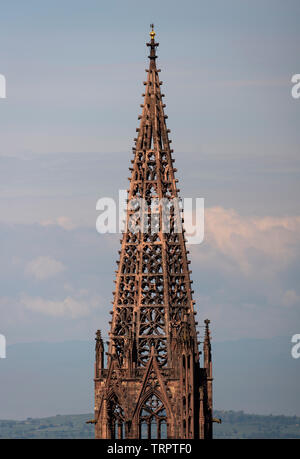 Freiburg im Breisgau, Münster Unserer Lieben Frau, Turmhelm von Osten. Stockfoto