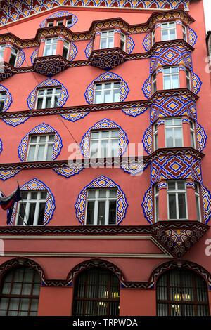 Art Nouveau Fassade des Hauses, Vurnik Miklošiceva Ulica Straße, Ljubljana, Slowenien, Europa Stockfoto