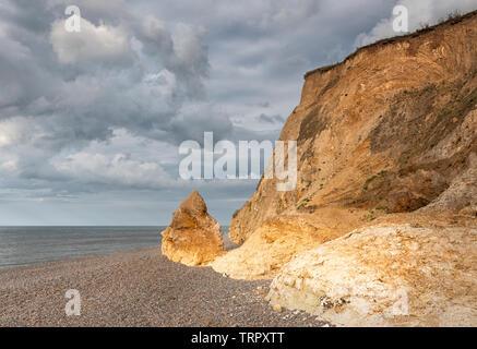 Weybourne Klippen in der Goldenen Stunde, Norfolk Stockfoto