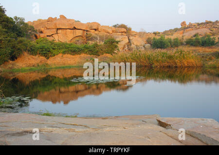 Atemberaubende Landschaft von Hampi, Karnataka, Indien Stockfoto