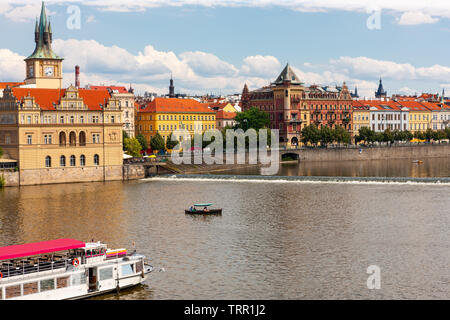 Prag, die Stadt am Ufer des Vltava Flusses, Tschechische Republik Stockfoto