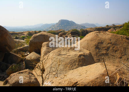 Atemberaubende Landschaft von Hampi, Karnataka, Indien Stockfoto