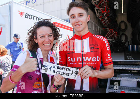 Paola Gianotti Italienisch ultra Radfahrer mit Pro Cycling Team sunweb am Giro d'Italia 2019 letzte Etappe Start in Verona, Italien Stockfoto