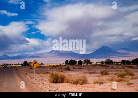 Abwechslungsreiche Landschaft der Wüste in der Nähe von San Pedro de Atacama Stockfoto