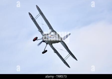 1938 Gloster Gladiator Teil der Shuttleworth Collection durchführen am 2019-Festival in Old Warden Stockfoto