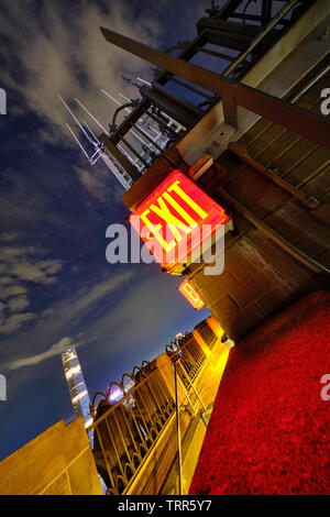 Dargestellt ist eine Nacht Blick von der New Yorker Rockefeller Center, USA. Stockfoto