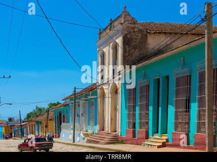 Eine der bunten Straßen in der Stadt Trinidad, Provinz Sancti Spiritus, Kuba, Karibik Stockfoto