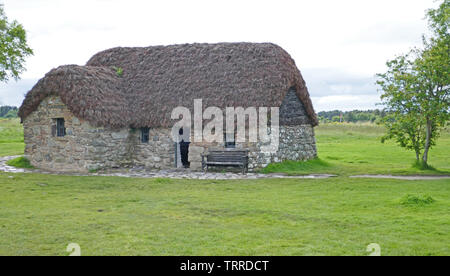 Leanach Cottage, das Schlachtfeld von Culloden, Highlands von Schottland Stockfoto