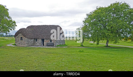 Leanach Cottage, das Schlachtfeld von Culloden, Highlands von Schottland Stockfoto