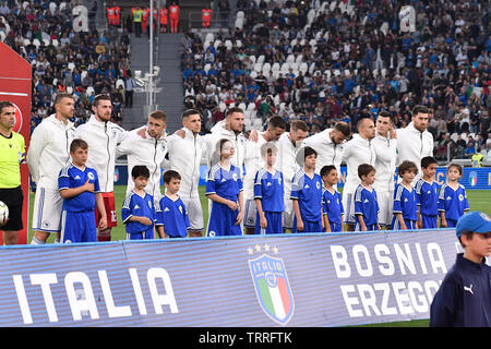 Team Bosnien ed Erzegovina während des Spiels zwischen ITALIA und BOSNIEN ED ERZEGOVINA bei Juventus Stadion am 11 Juni, 2019 in Turin, Italien. Stockfoto