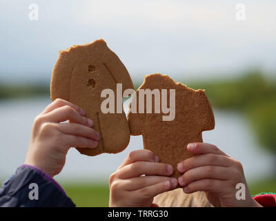 Headless Lebkuchen Männer - manvers See, Wath-upon-Dearne, Rotherham, South Yorkshire, Großbritannien Stockfoto