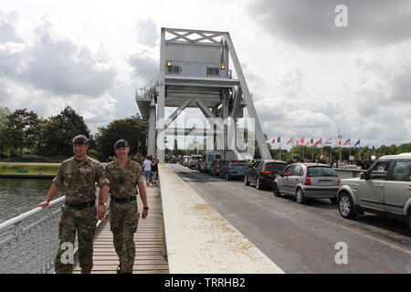 Commémoration à Pégasus Brücke du 75ème Anniversaire du Débarquement en Normandie Stockfoto