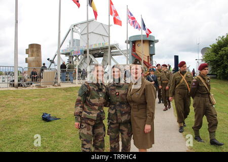 Commémoration à Pégasus Brücke du 75ème Anniversaire du Débarquement en Normandie Stockfoto