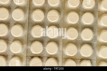 Detailansicht Oberfläche der pharmaceutic Kapseln Medikament Antibiotika gegen Bakterien Pillen Tabletten Arzneimittel. Apotheke Thema. Konzept der Gesundheit Stockfoto