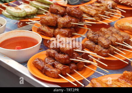 Street Food an der Jonker Street Night Market, Malakka, Malaysia Stockfoto