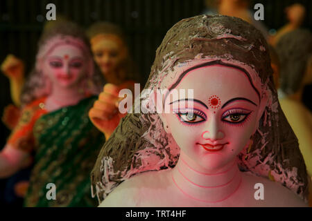 Die clay Idol der hinduistischen Göttin Durga in Dhaka, Bangladesh. Stockfoto