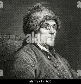 BENJAMIN FRANKLIN (1706-1790) amerikanischer Politiker und Wissenschaftler Stockfoto