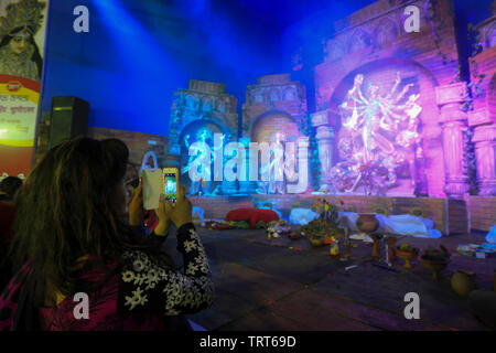 Durga Puja Feier in Dhaka, Bangladesh. Stockfoto