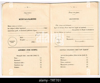 Internationaler Führerschein, 1952, Frankreich. Stockfoto