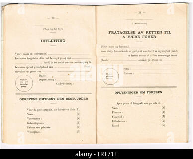 Internationaler Führerschein, 1952, Frankreich. Stockfoto
