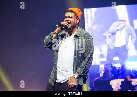 Norwegen, Oslo - 23. Mai 2019. Der amerikanische Rap Gruppe De La Soul führt ein Live Konzert im Rahmen der Veranstaltung Götter von Rap im Oslo Spektrum in Oslo. Hier der Rapper Trugoy gesehen wird live auf der Bühne. (Foto: Gonzales Foto - Brokvam Kjell). Stockfoto