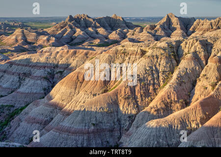 Badlands National Park bei Sonnenuntergang, South Dakota, USA. Stockfoto