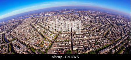 Luftbild der Innenstadt von Amsterdam Die Niederlande Stockfoto