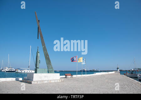 Statue von Pythagorion auf der Insel Samos in Griechenland Stockfoto