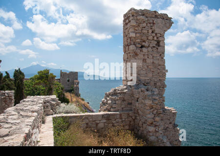 Ruine der Burg in Pythagorion auf der Insel Samos im Ägäischen Meer, Griechenland Stockfoto