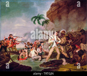 Tod von Captain James Cook, Malerei, 1783 Stockfoto