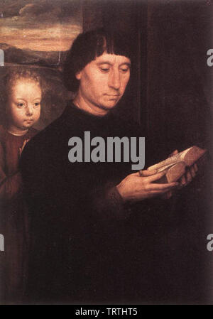 Hans Memling - Porträt lesen Mann C 1485 Stockfoto