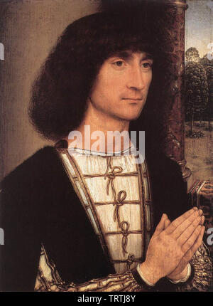 Hans Memling - Porträt junger Mann 1490 Stockfoto