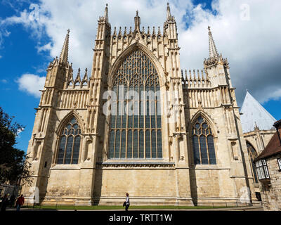 Die wiederhergestellten Östlich vor York Minster von College Green Stadt York Yorkshire England Stockfoto