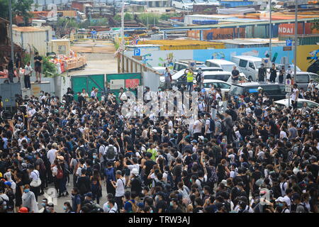 12. Juni Protest in Hongkong gegen die Auslieferung Gesetz Stockfoto