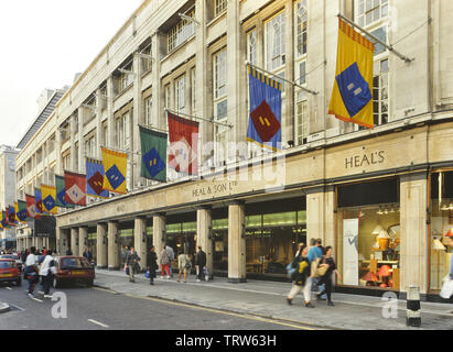 Heilen & Sohn Gmbh Einrichtungshaus, Tottenham Court Road, London, England. Ca. 80er Stockfoto