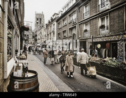 Markttag. Dieppe. Normandie. Frankreich. Stockfoto