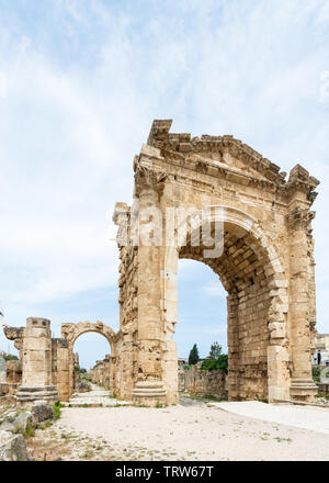 Triumphbogen von Hadrian, Al Bass archäologische Stätte, Reifen, Libanon Stockfoto