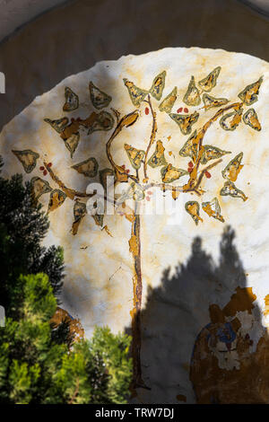 Wandmalereien, Wandbilder, dekorieren das Monasterio de Santa Catalina, Kloster, religiöse Gebäude in Arequipa, Peru, Südamerika Stockfoto