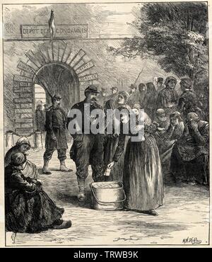 SOUVENIRS DE LA COMMUNE. LA BOITE AUX LETTRES POUR LES PRISONNIERS DE LA ROQUETTE. 1871 Stockfoto