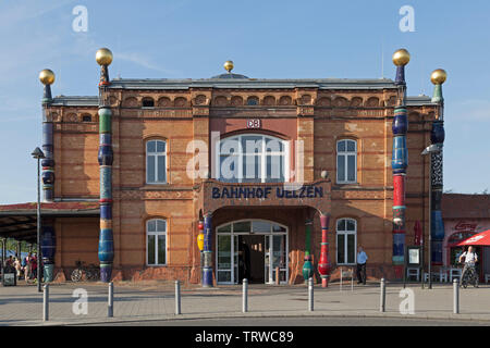 Hunderwasser Station, Uelzen, Niedersachsen, Deutschland Stockfoto