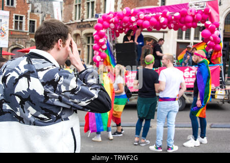 Die belgische Pride 2019 - Gay Pride Festival/LGBT Ereignis, Brüssel Stockfoto