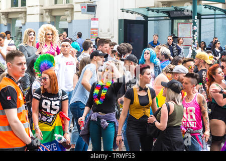 Die belgische Pride 2019 - Gay Pride Festival/LGBT Ereignis, Brüssel Stockfoto