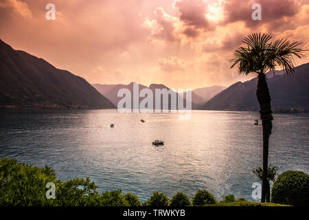 LENNO, ITALIEN, Juni 04, 2019: Außenbereich der Villa del Balbianello, am Comer See, Juni 04, 2019, in Lenno, Italien Stockfoto