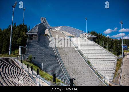 Skisprungschanze Holmenkollen in Oslo in Norwegen/Skandinavien Stockfoto