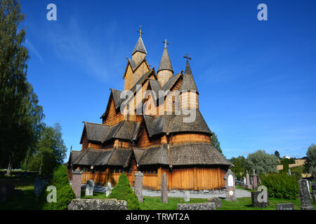 Die Stabkirche in Heddal in der Region Telemark in Norwegen/Skandinavien Stockfoto