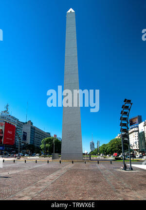 Der Obelisk an der Plaza de La Republica, Buenos Aires, Argentinien Stockfoto
