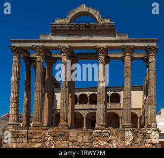 Der römische Tempel der Diana in Merida, Extremadura, Spanien Stockfoto