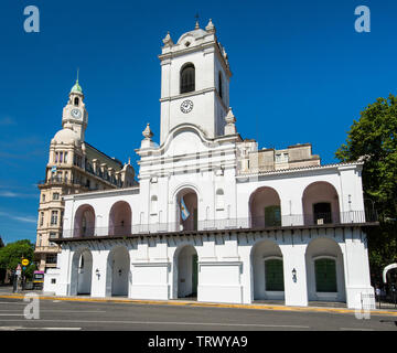 Nationale Cabildo Gebäude an der Plaza de Mayo, die es heute als Museum genutzt wird. Buenos Aires, Argentinien Stockfoto